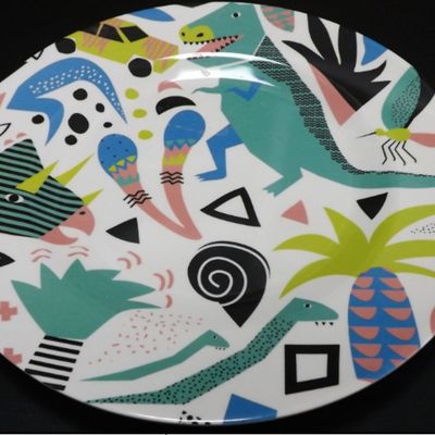 ODM Round Melamine Serving Dishes Square Decal Paper Food Grade